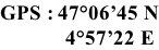 GPS : 47°06’45 N 										  4°57’22 E